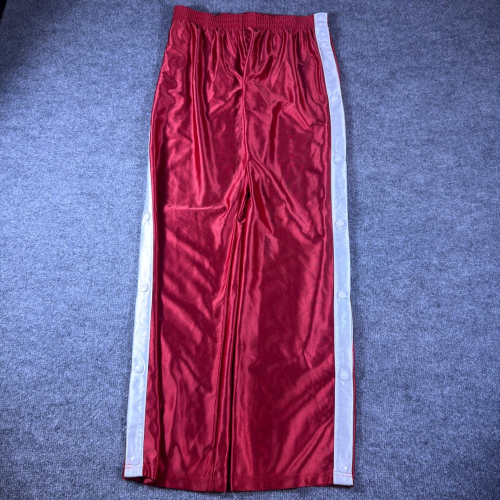 Ixspa Mens Red Snap Button Tearaway Warm Up Pants Vintage Style Size M 482203